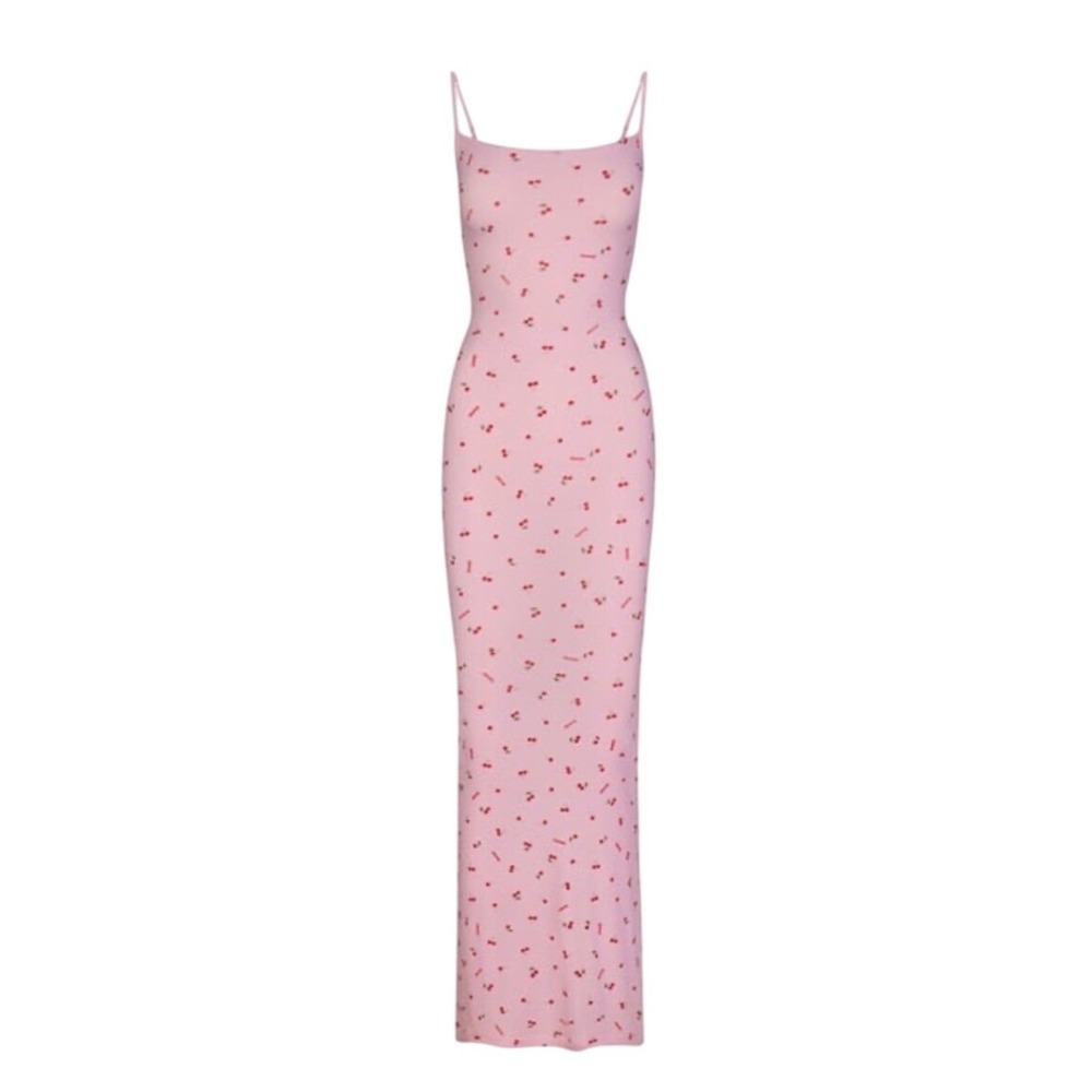 Skims Soft Lounge Dress in Cherry Blossom Print